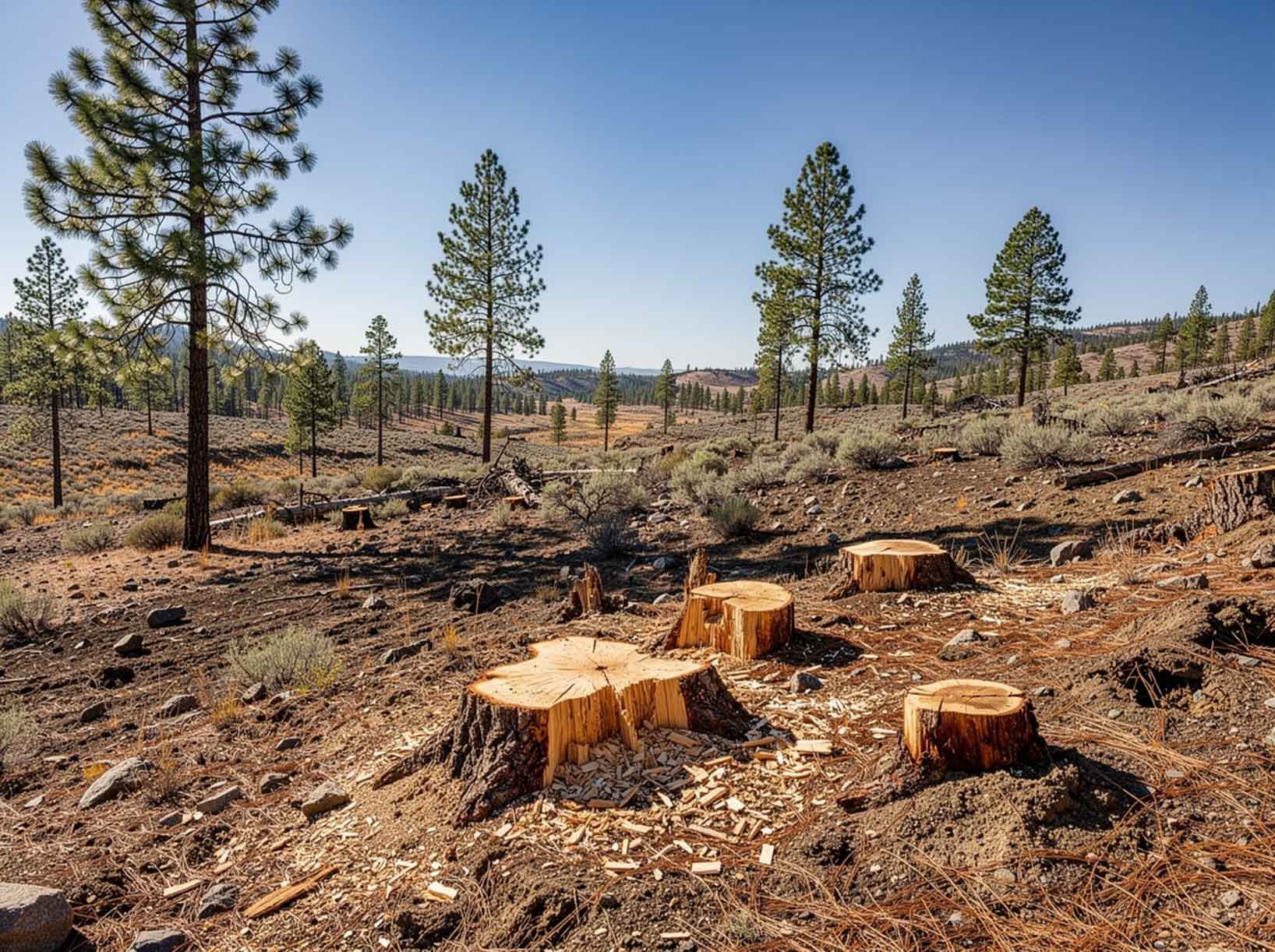 Selective logging near Kalispell Montana for timber management and land improvement